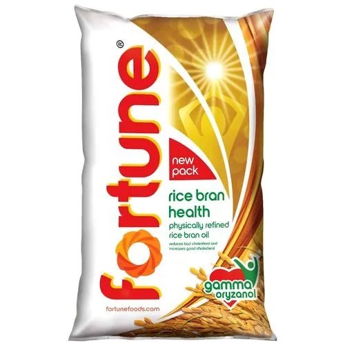 Fortune Rice Bran Health Physically Refined Oil, 1 L Pouch j