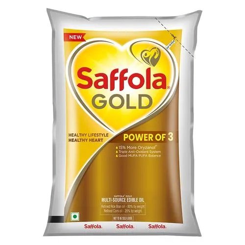 Saffola Gold Refined Cooking Oil, 1 L Pouch j